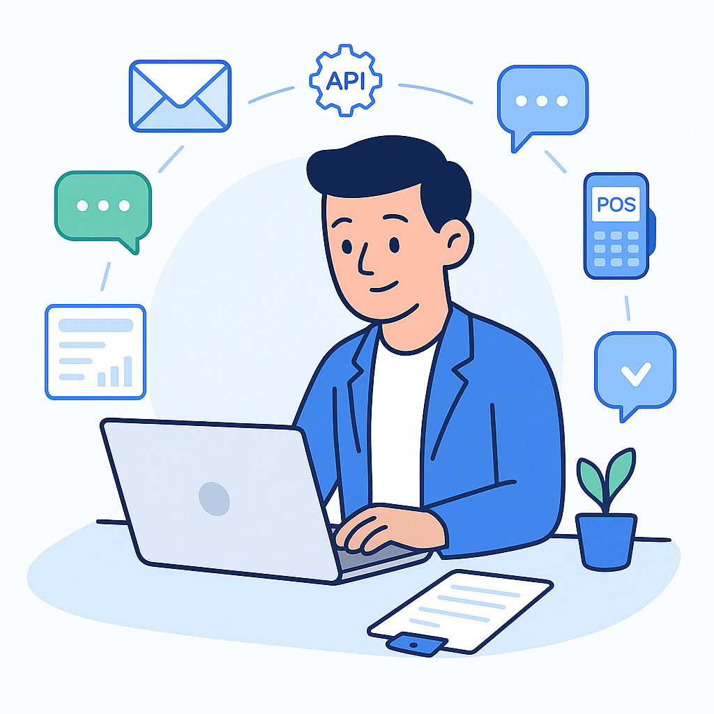 Data masuk dari berbagai kanal ke satu sistem