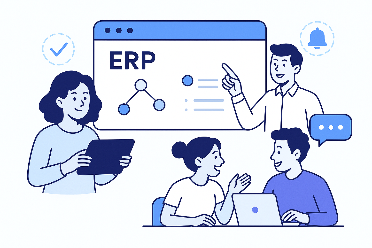 Tim berkolaborasi pada dashboard bersama