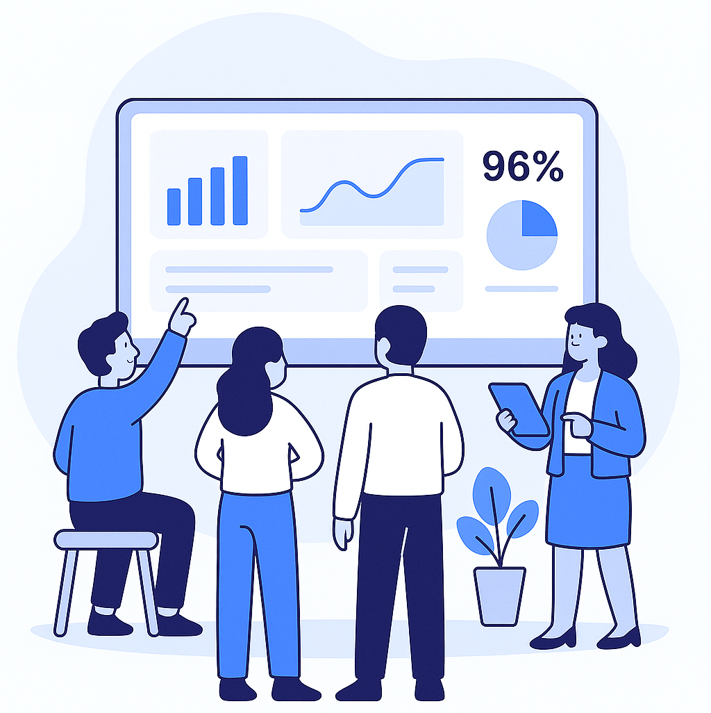 Dashboard KPI dan laporan untuk pengambilan keputusan